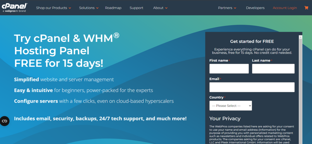 free web hosting panel - Cpanel