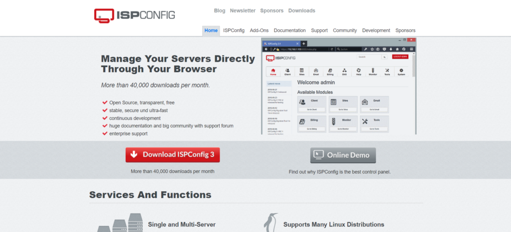 free web hosting panel - ispconfig